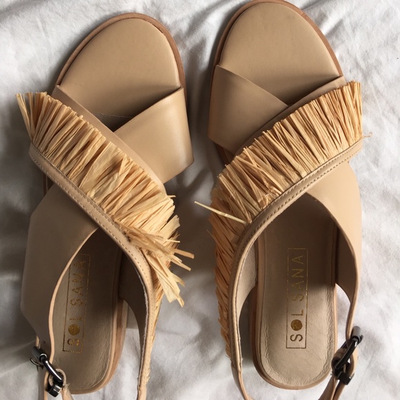 Sol Sana Nude Fringe Sandals Sz 39 - Picture 2 of 8